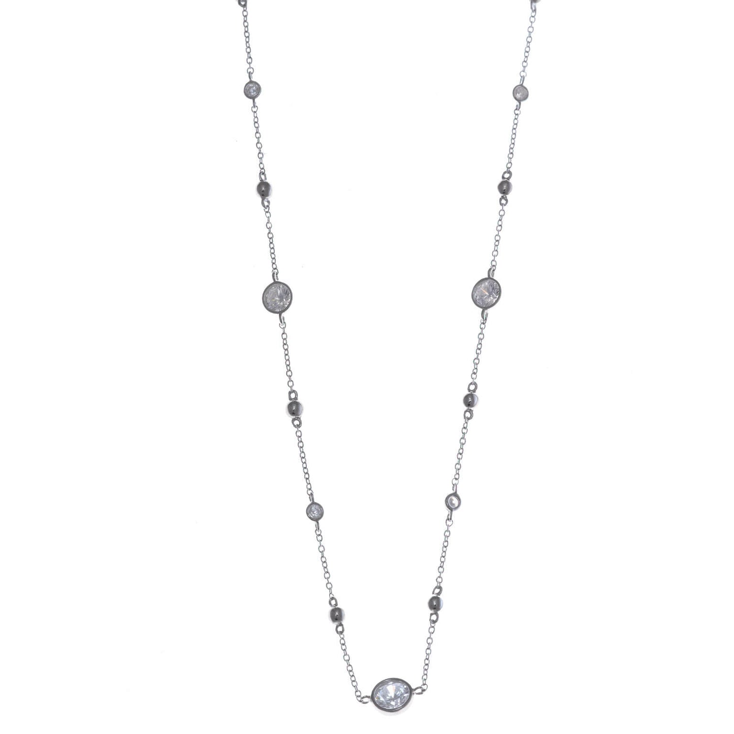 Collar Plata Rodiada Chatones y Circonitas