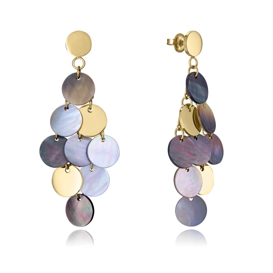 Pendientes Viceroy de mujer de acero Ip dorado y madre perla
