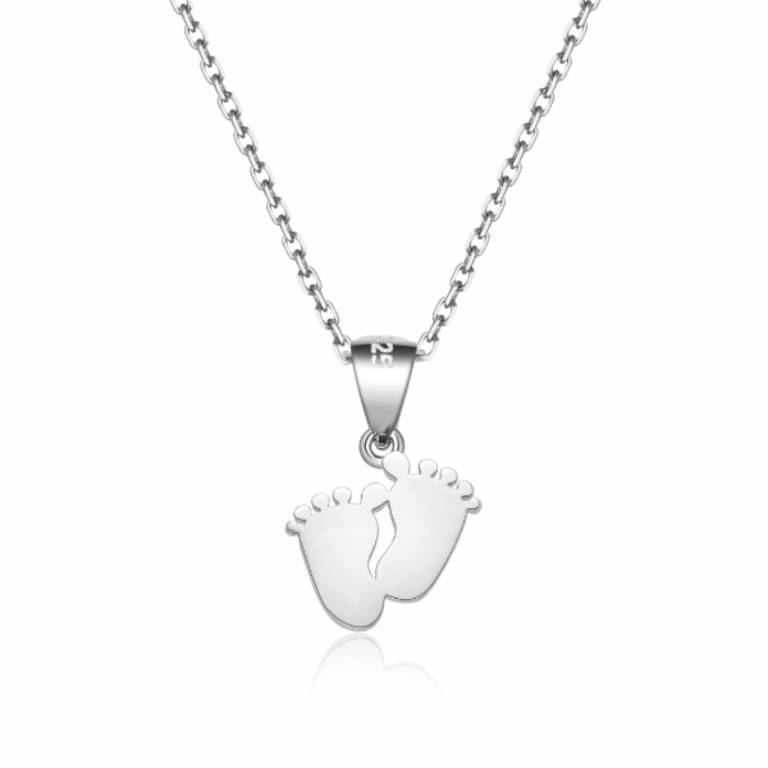 Collar Plata Colgante Pies Bebé