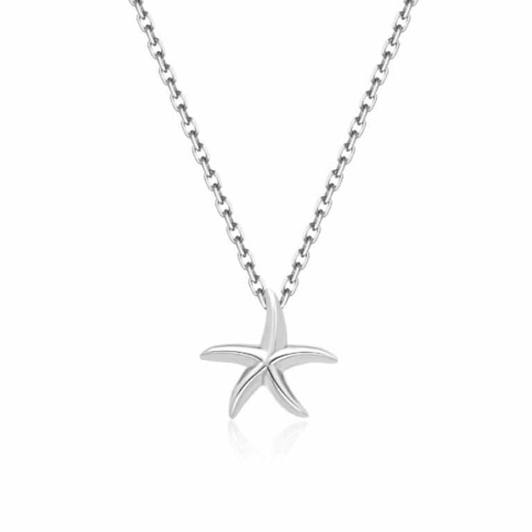 Collar Plata Colgante Estrella De Mar