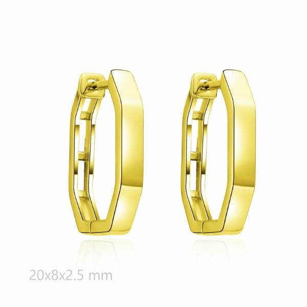 Pendientes Aros Plata Chapado Dorado Irregular