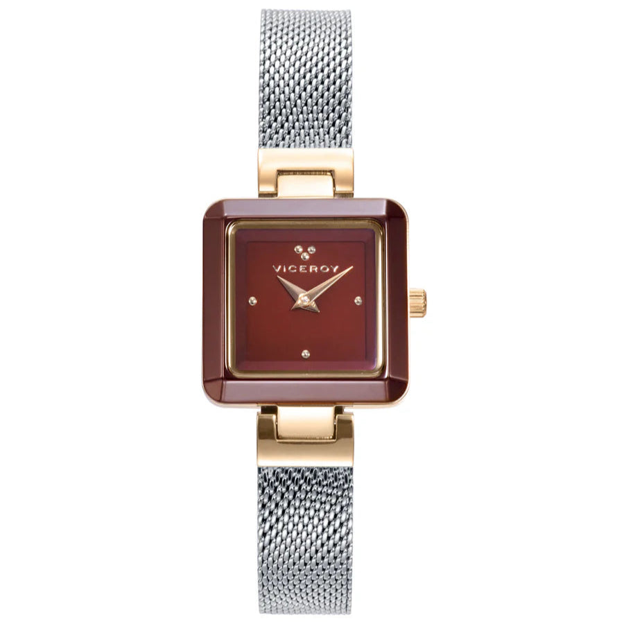 Reloj de Viceroy Mujer Cerámica caja Ip dorado y malla milanesa de acero