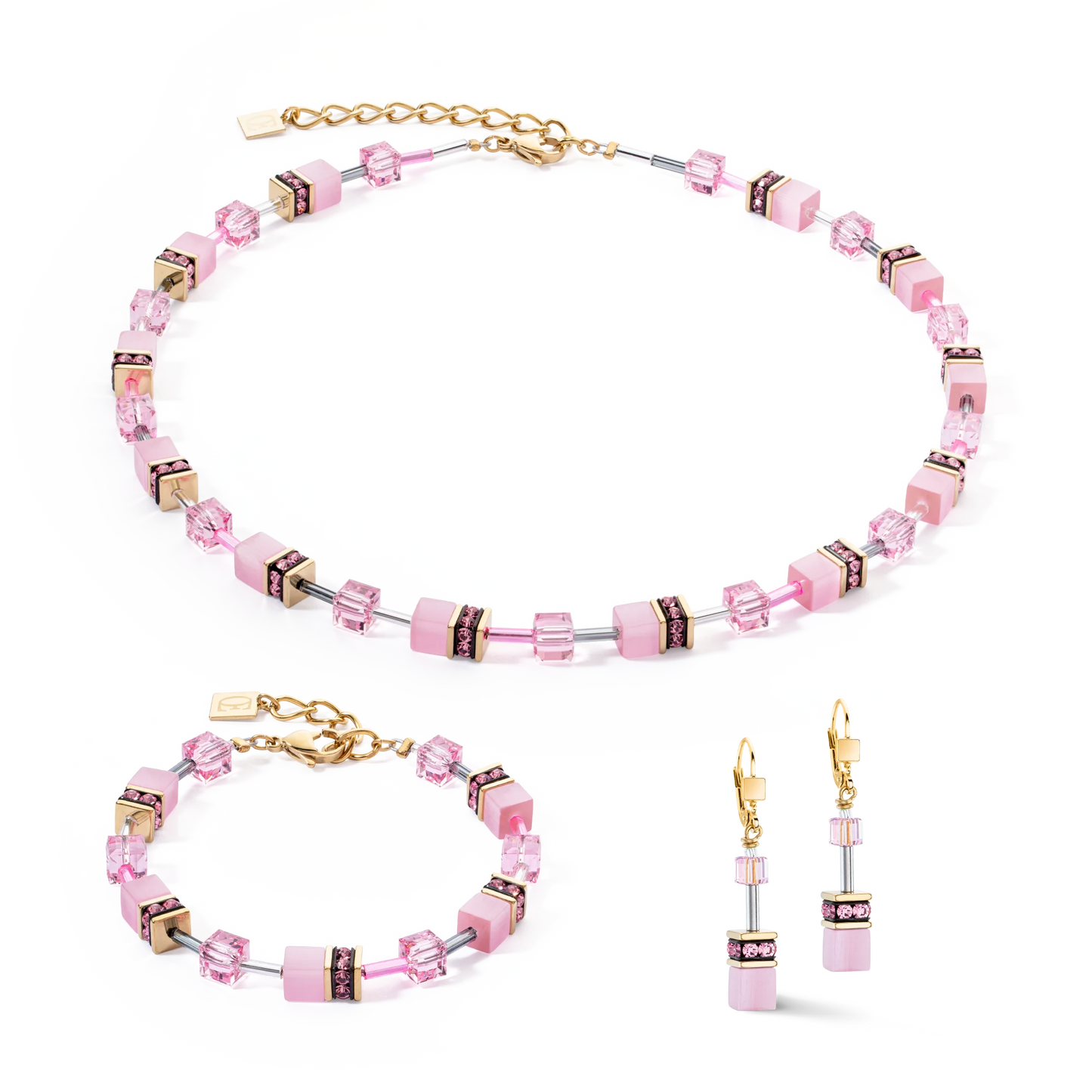 Collar GeoCUBE® Iconic Mono Gold rosa