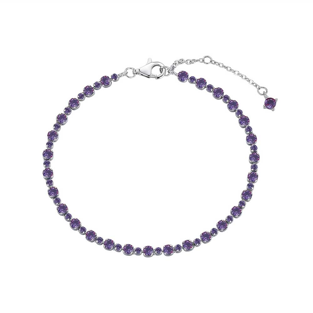 Pulsera de Plata Rodiada Riviere Circonitas 3mm