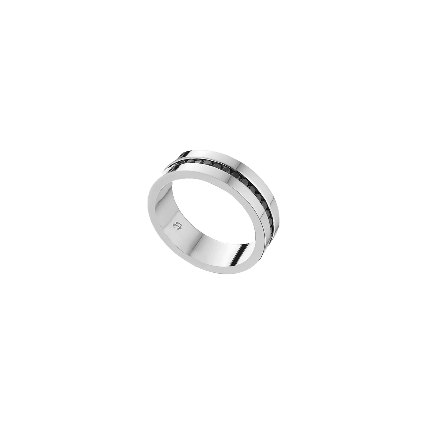 Anillo De Hombre Acero y Circonita Cúbica Negra