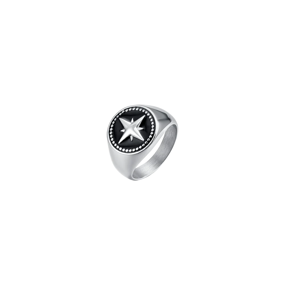 Anillo Acero Brujula