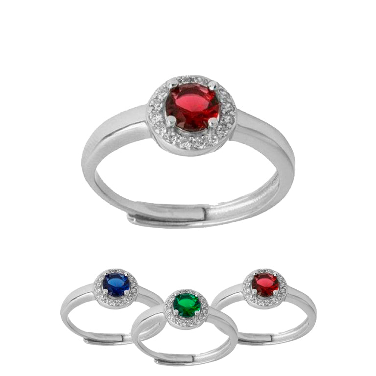 Anillo Plata 925 Circonita Colores