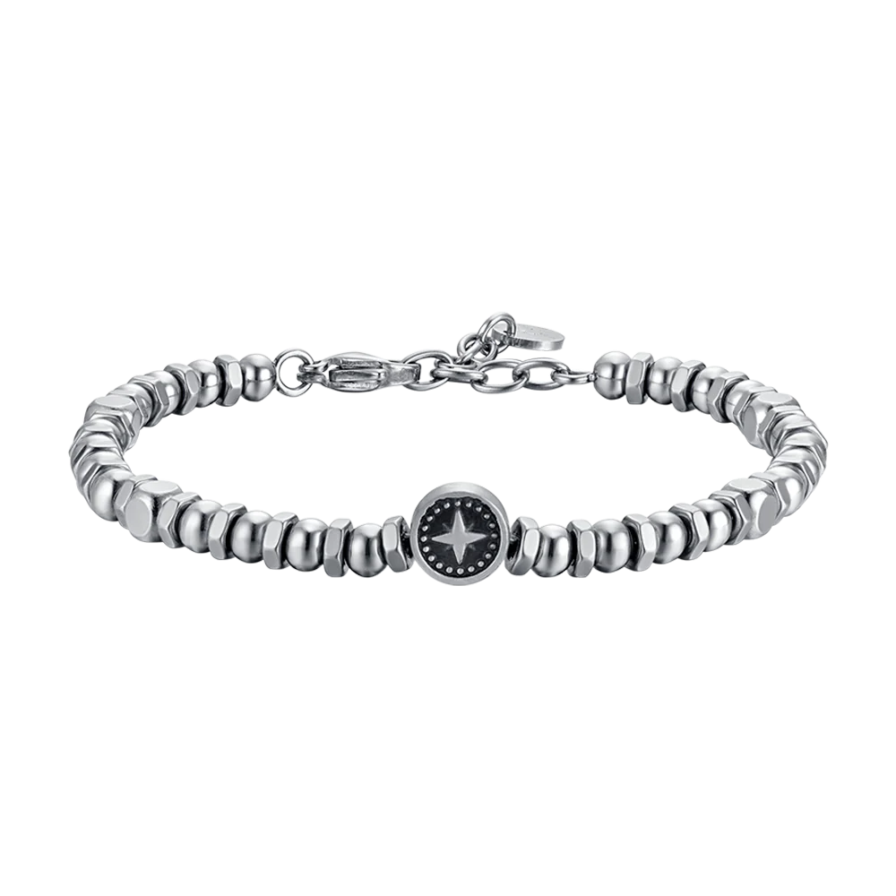 Pulsera de Acero con Rosa de Vientos