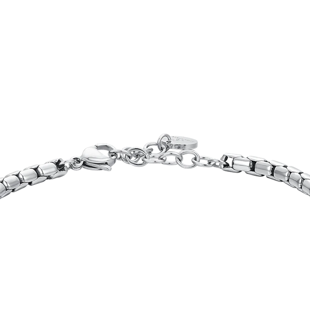 Pulsera de Acero con Piedra Ojo de Tigre