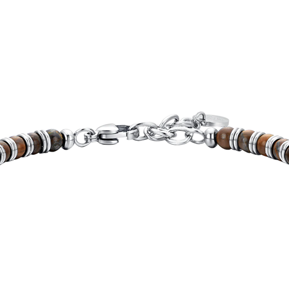 Pulsera Acero Caballero Ojo De Tigre