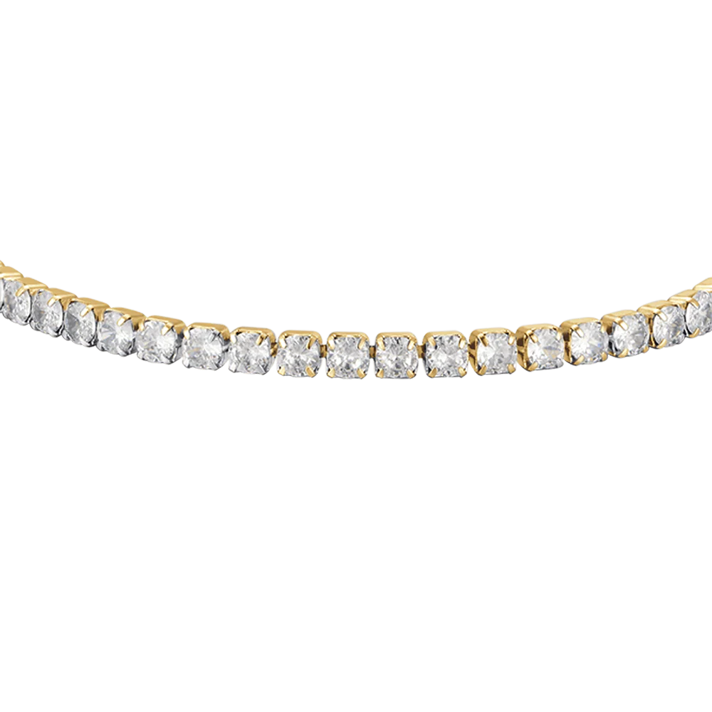 Pulsera Acero Riviere con Circonitas Blancas Brillantes