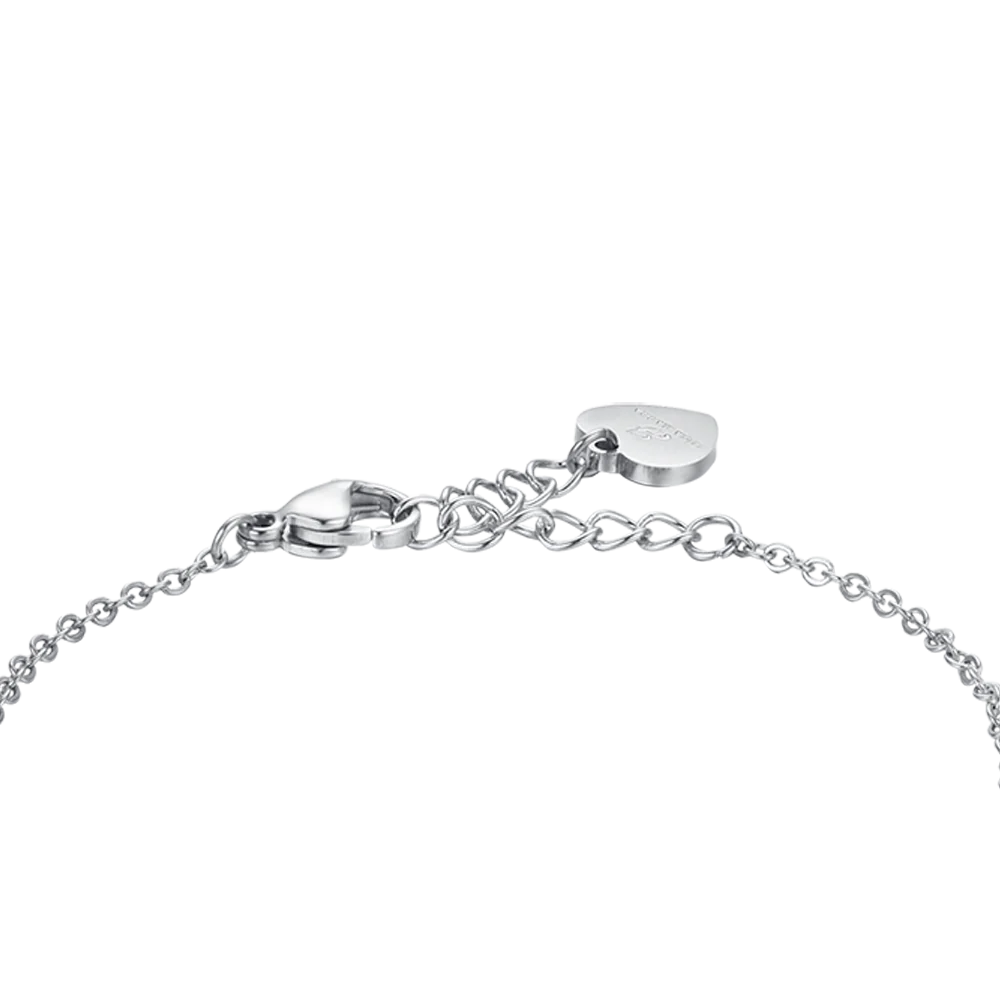 Pulsera Acero Corazones Circonitas