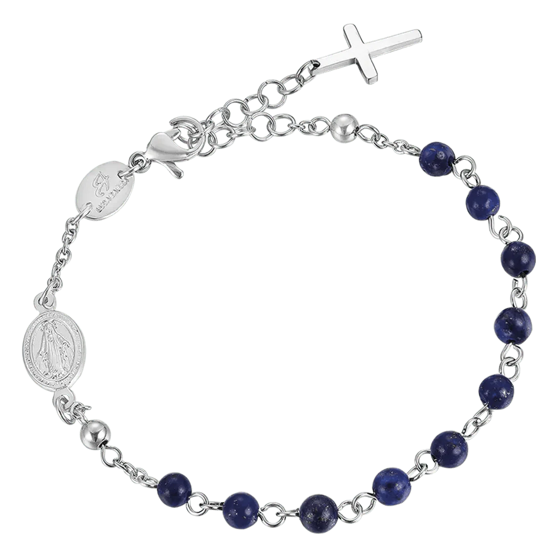 Pulsera Acero Piedras Lapislázuli
