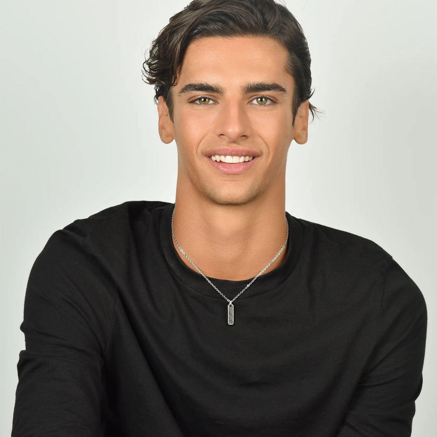 Men's Steel Necklace with Plate