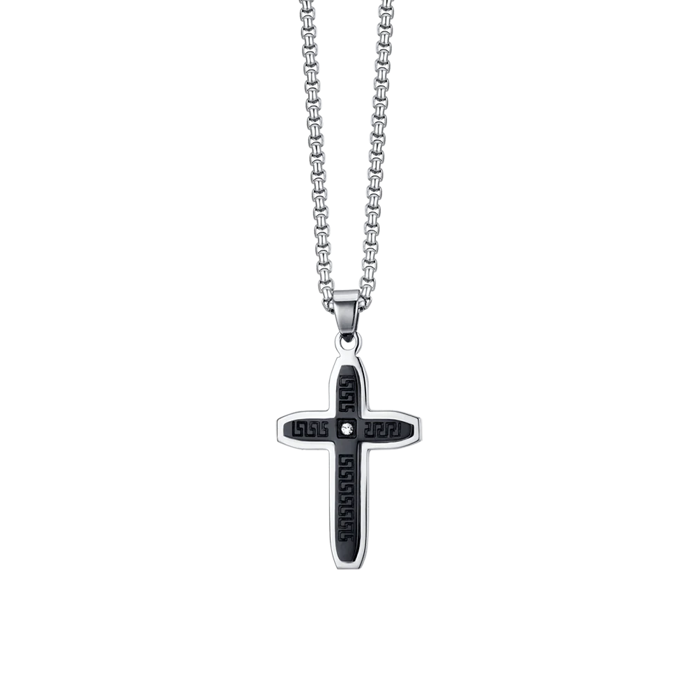 Cadena con Colgante de Cruz en Acero