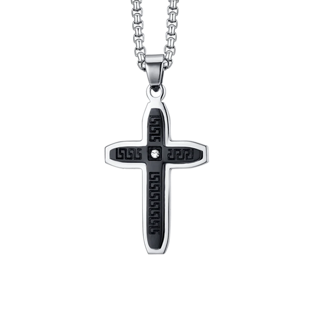 Cadena con Colgante de Cruz en Acero