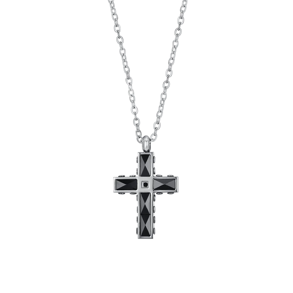 Cadena Acero Con CruzAcero Ónix