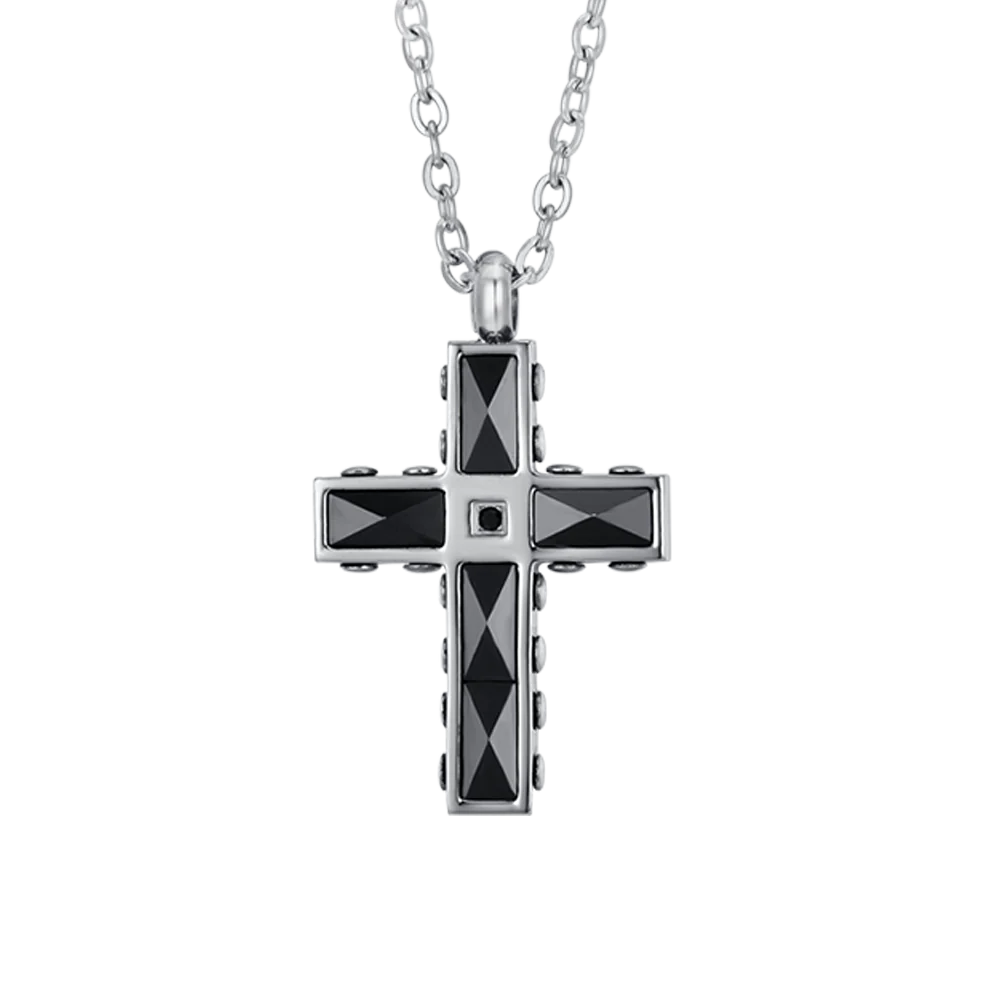 Cadena Acero Con CruzAcero Ónix