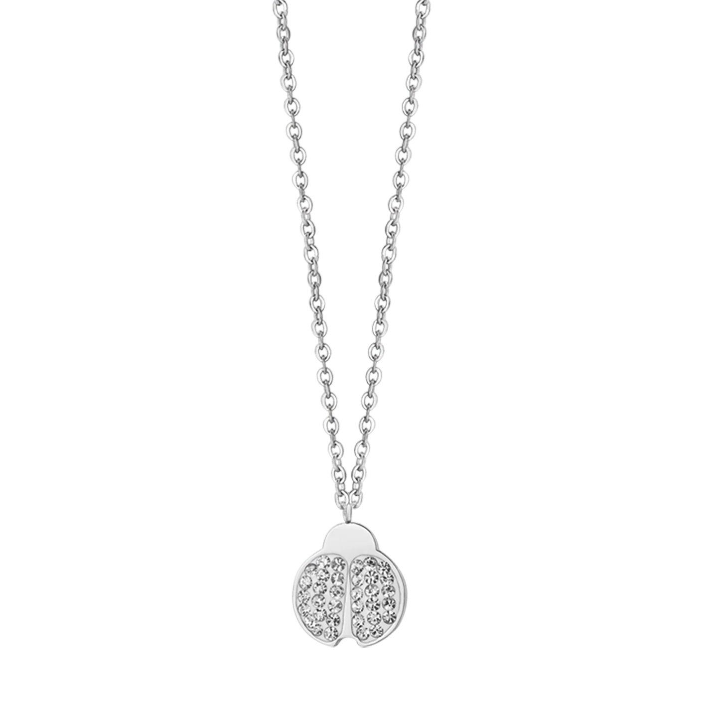 Collar Acero Mariquitas Circonitas Brillantes