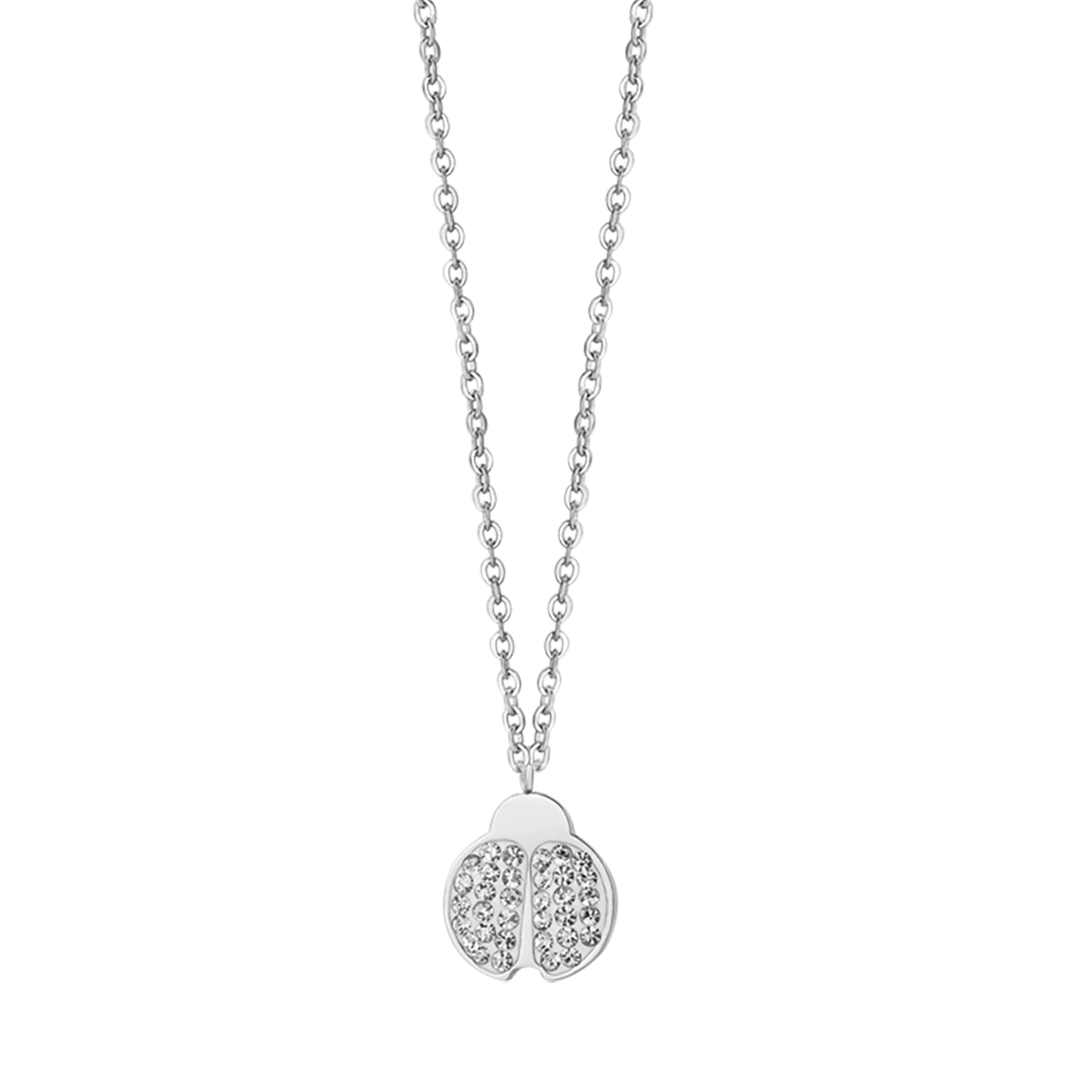 Collar Acero Mariquitas Circonitas Brillantes