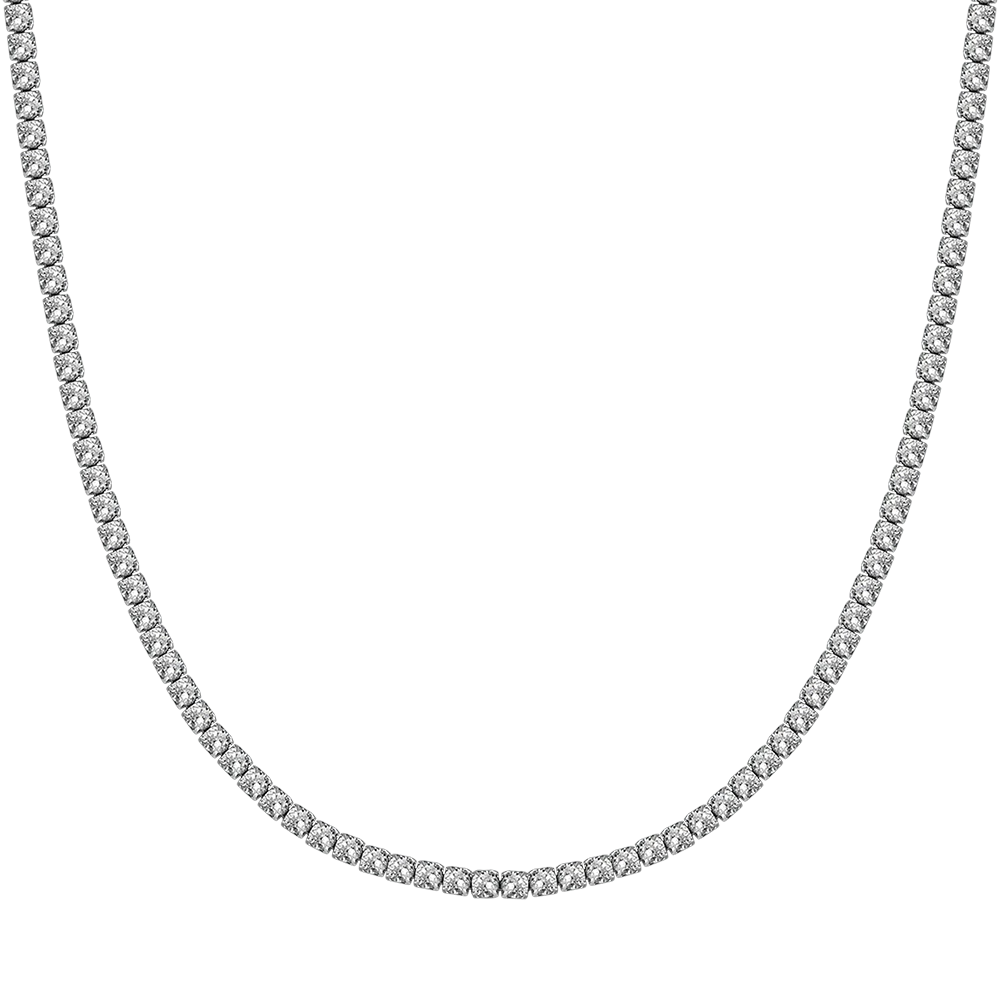 Collar Riviere Acero Circonitas Blancas Brillantes