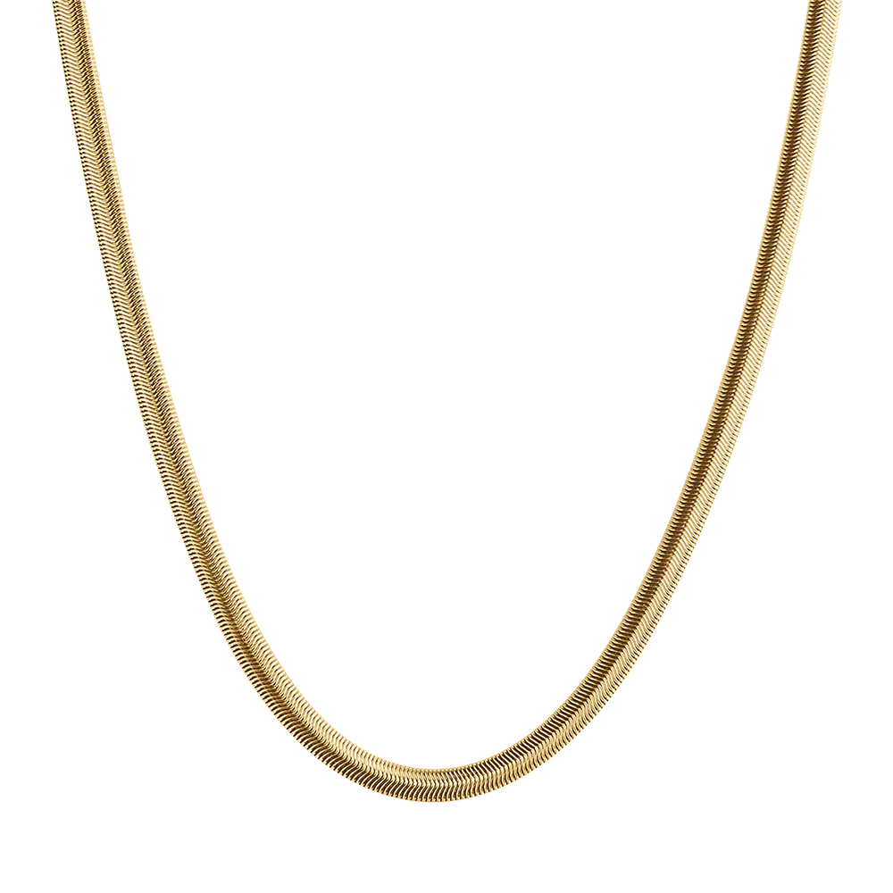 Collar Acero Serpiente Dorado