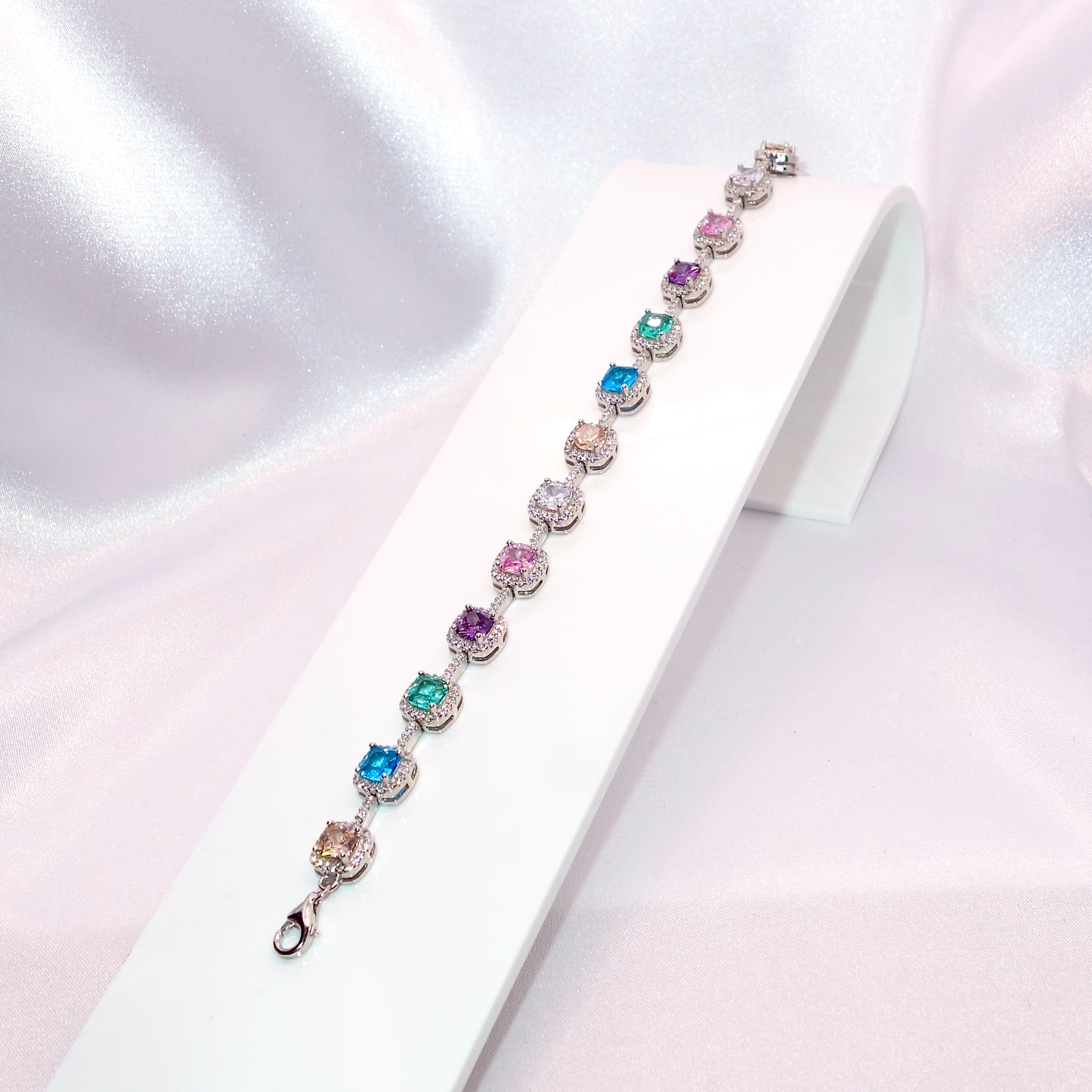 Pulsera Plata Circonitas Colores