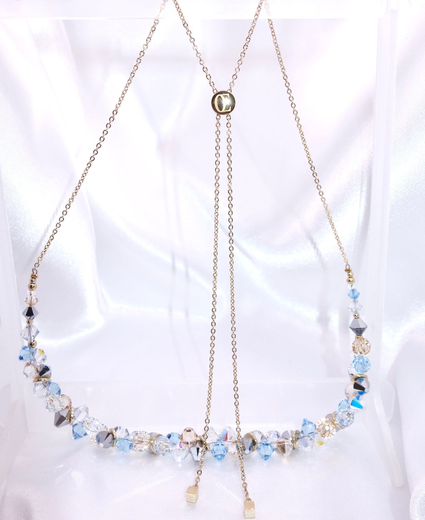 Collar de Cristales Swarovski® y Aguamarina