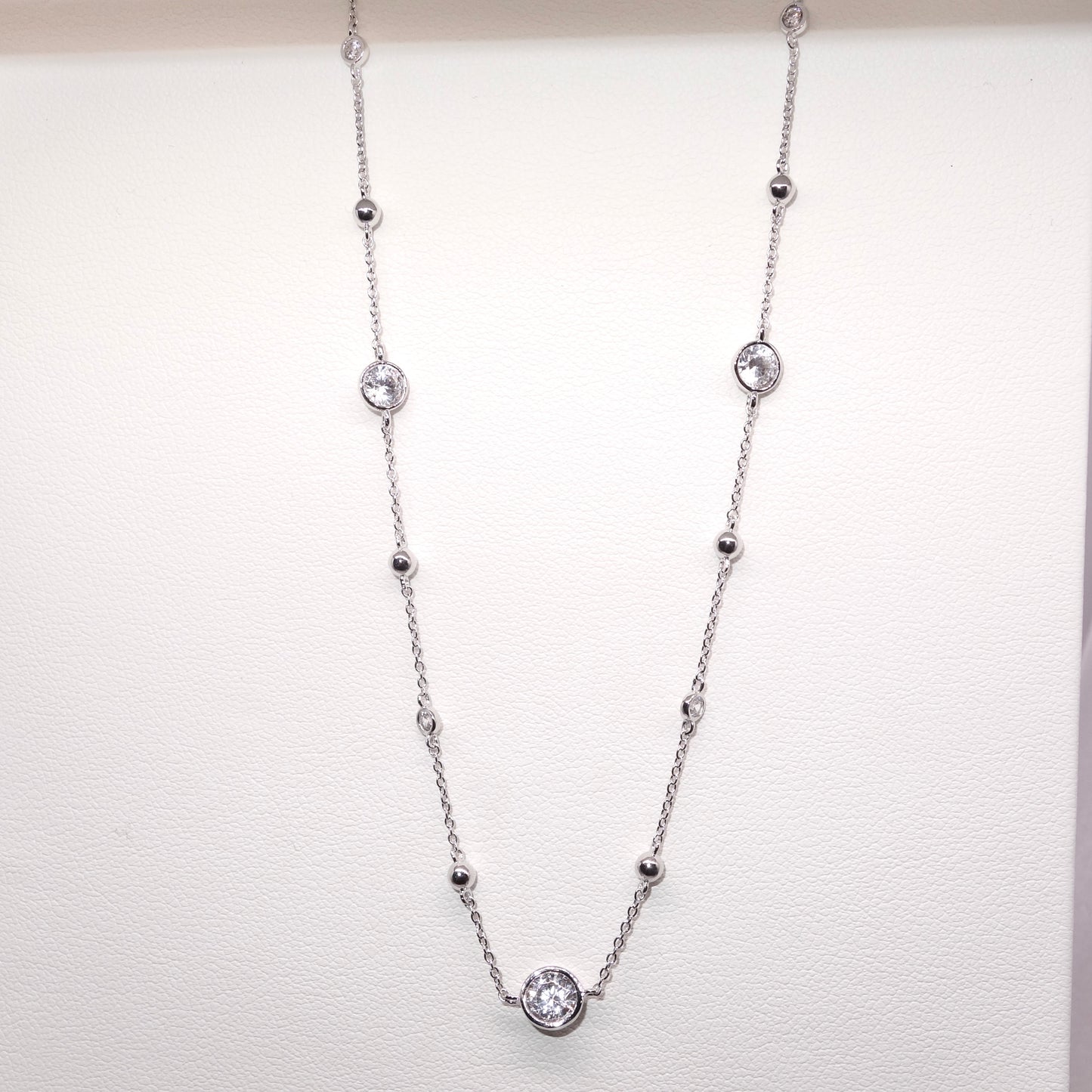 Collar Plata Rodiada Chatones y Circonitas