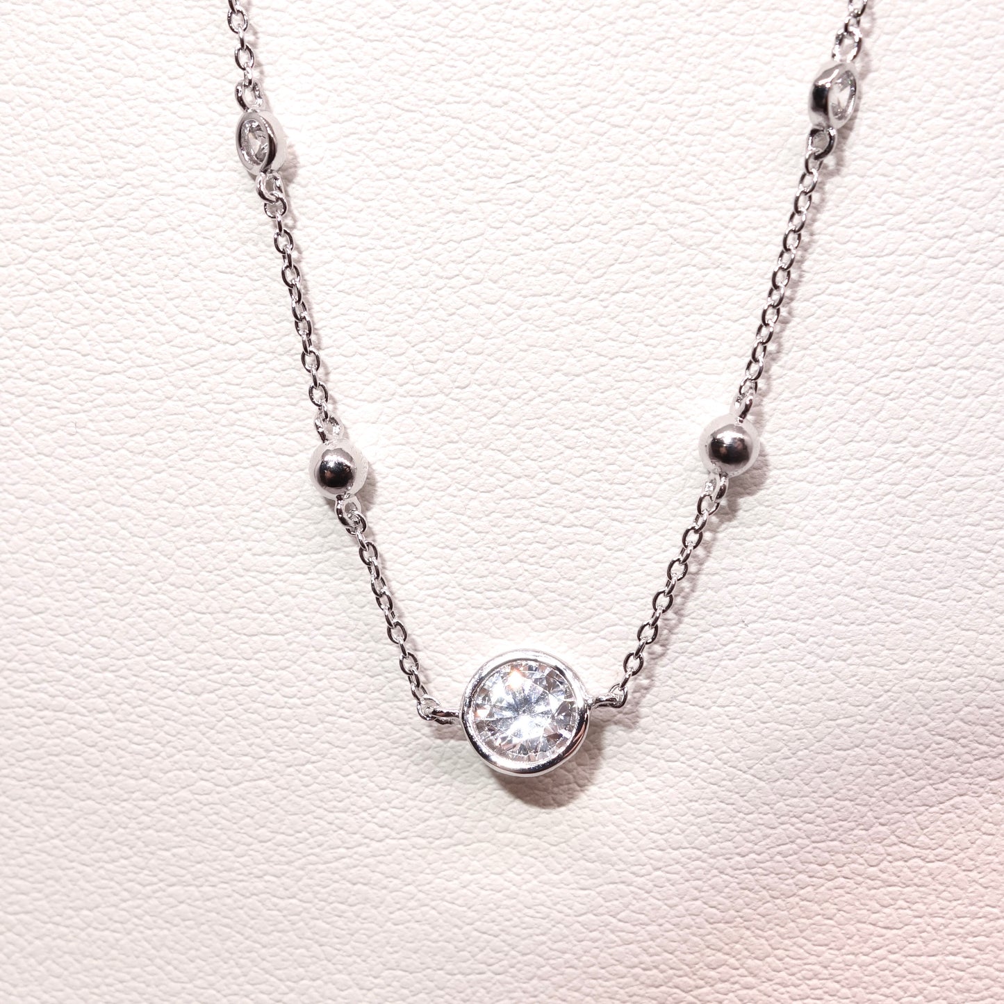 Collar Plata Rodiada Chatones y Circonitas
