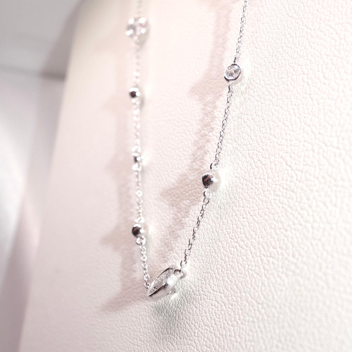 Collar Plata Rodiada Chatones y Circonitas