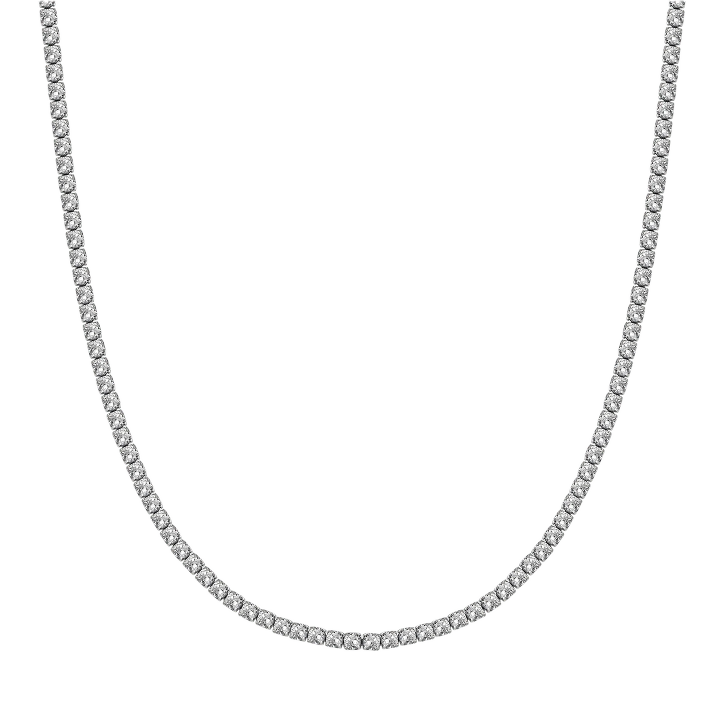Collar Riviere Acero Circonitas Blancas Brillantes
