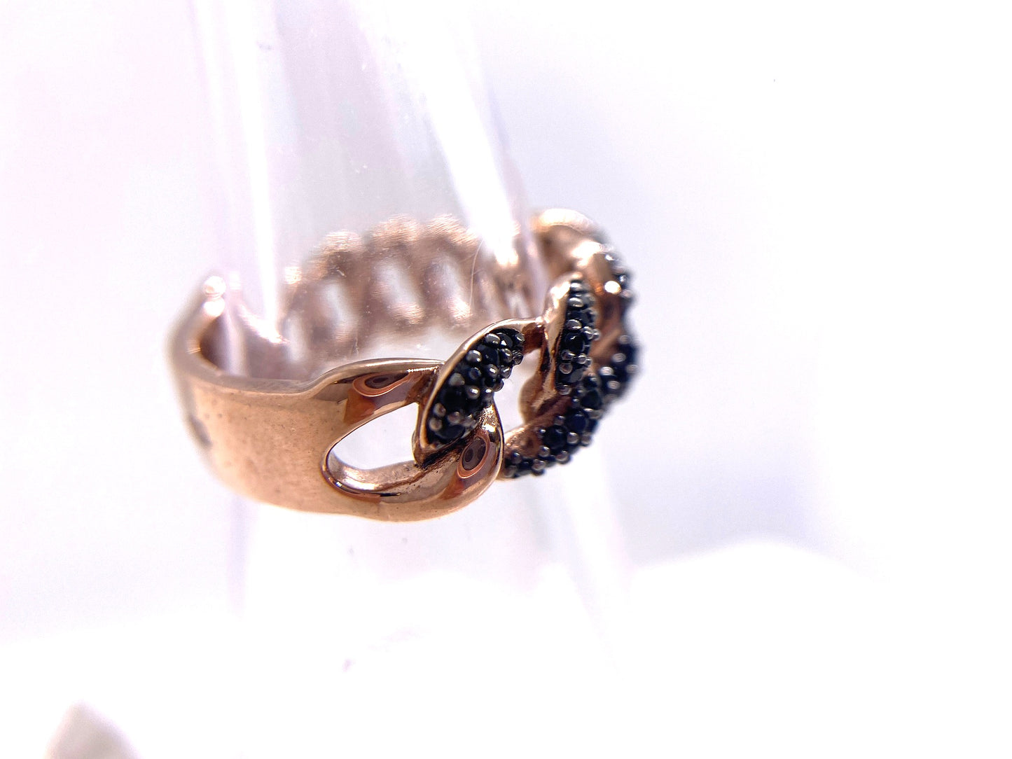 Anillo Plata 925 Chapado Oro Rosa Cadena Circonitas Salvatore