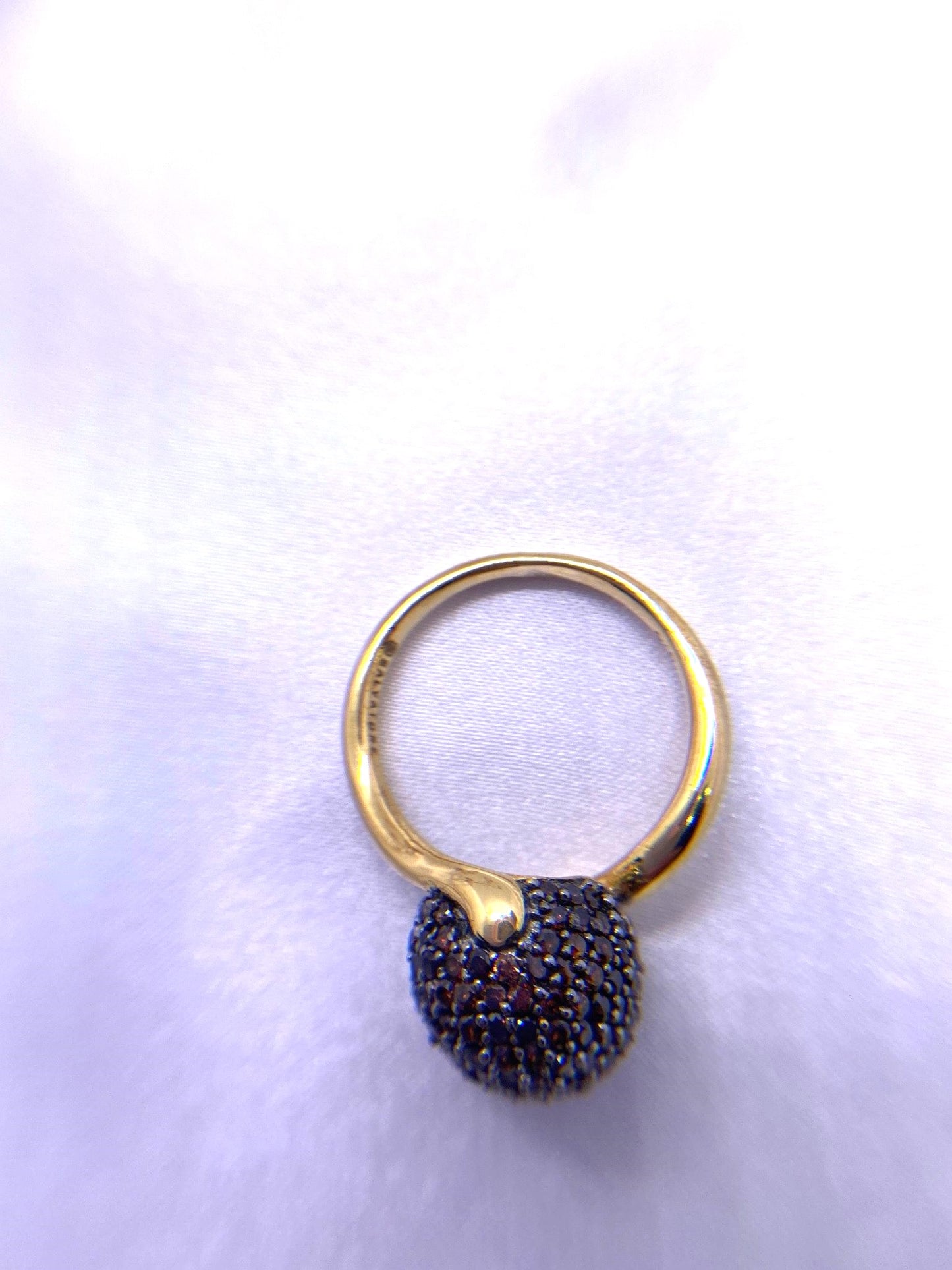 Anillo Plata 925 Chapado Oro Circonitas Negras Salvatore