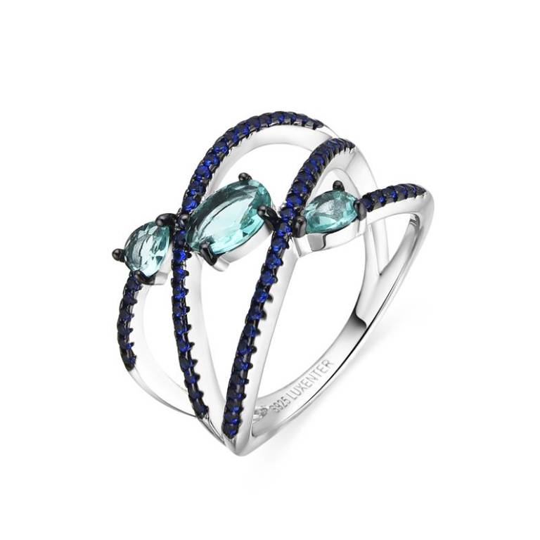 Anillo Plata De Ley 925 Circonitas Colores