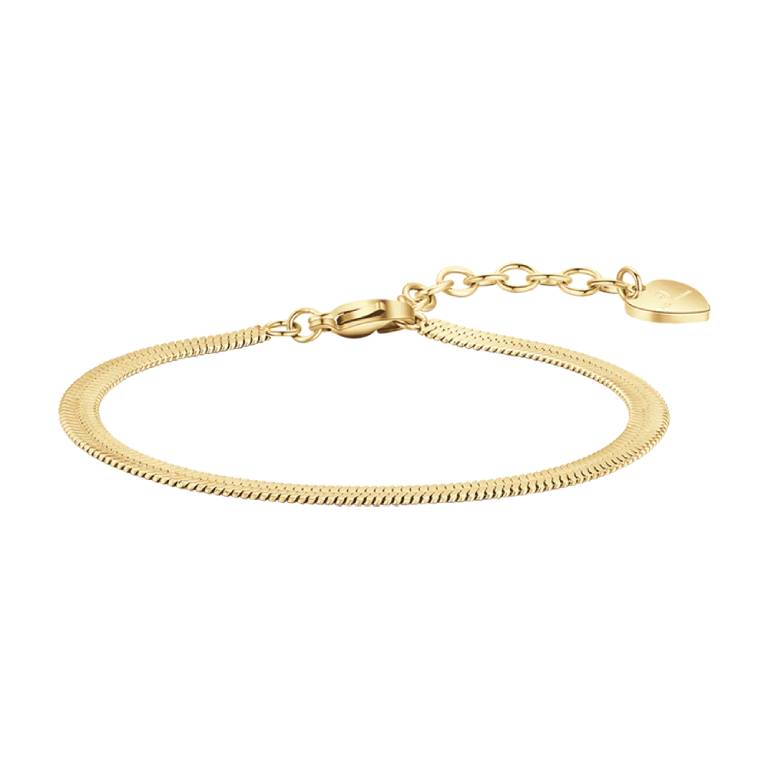 Pulsera Acero Serpiente Plano Chapado Dorado
