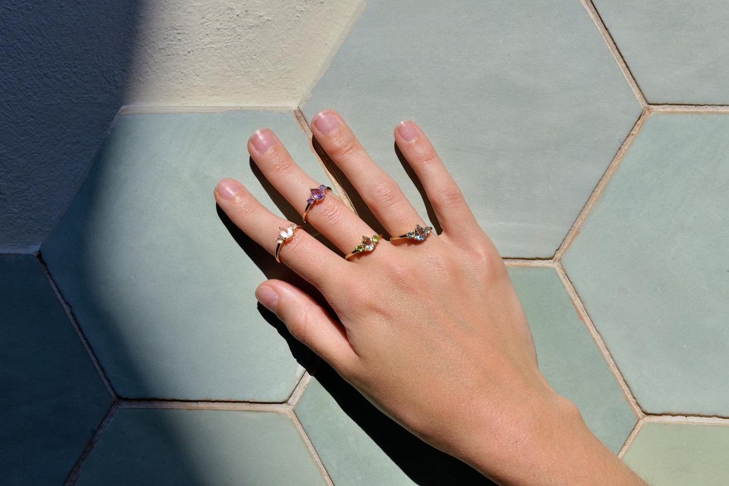 Anillo Plata Dorada Amatista