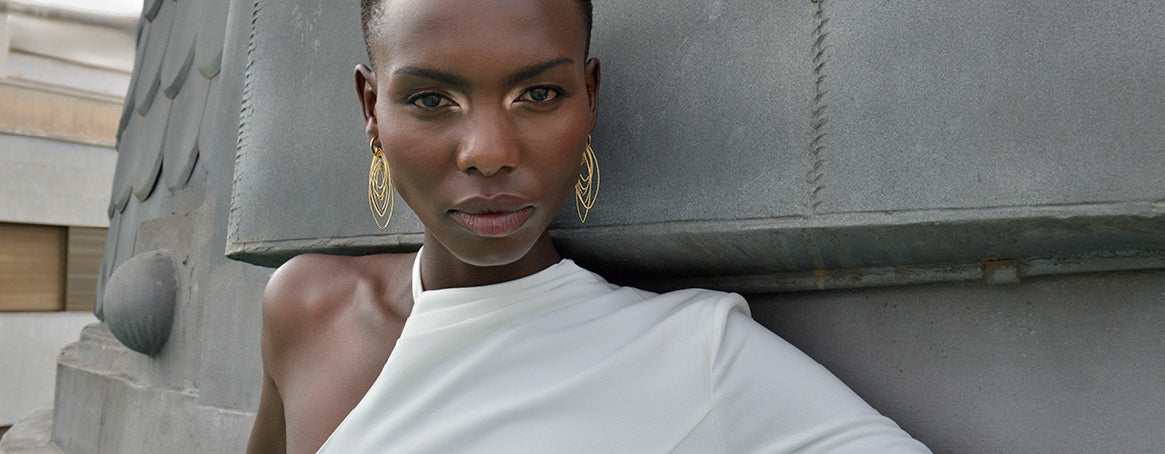 Pendientes Plata Dorada Aro Ovalos Entrelazados