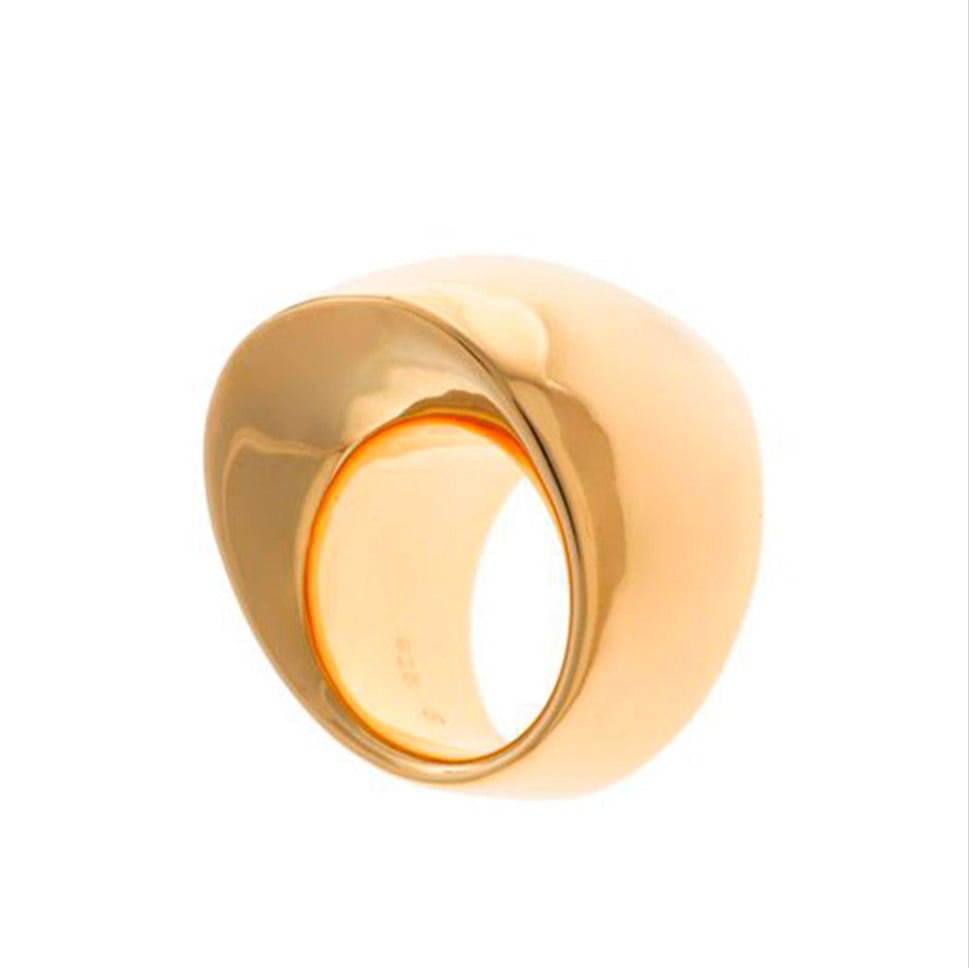 Anillo Plata Chapado Dorado Ancho