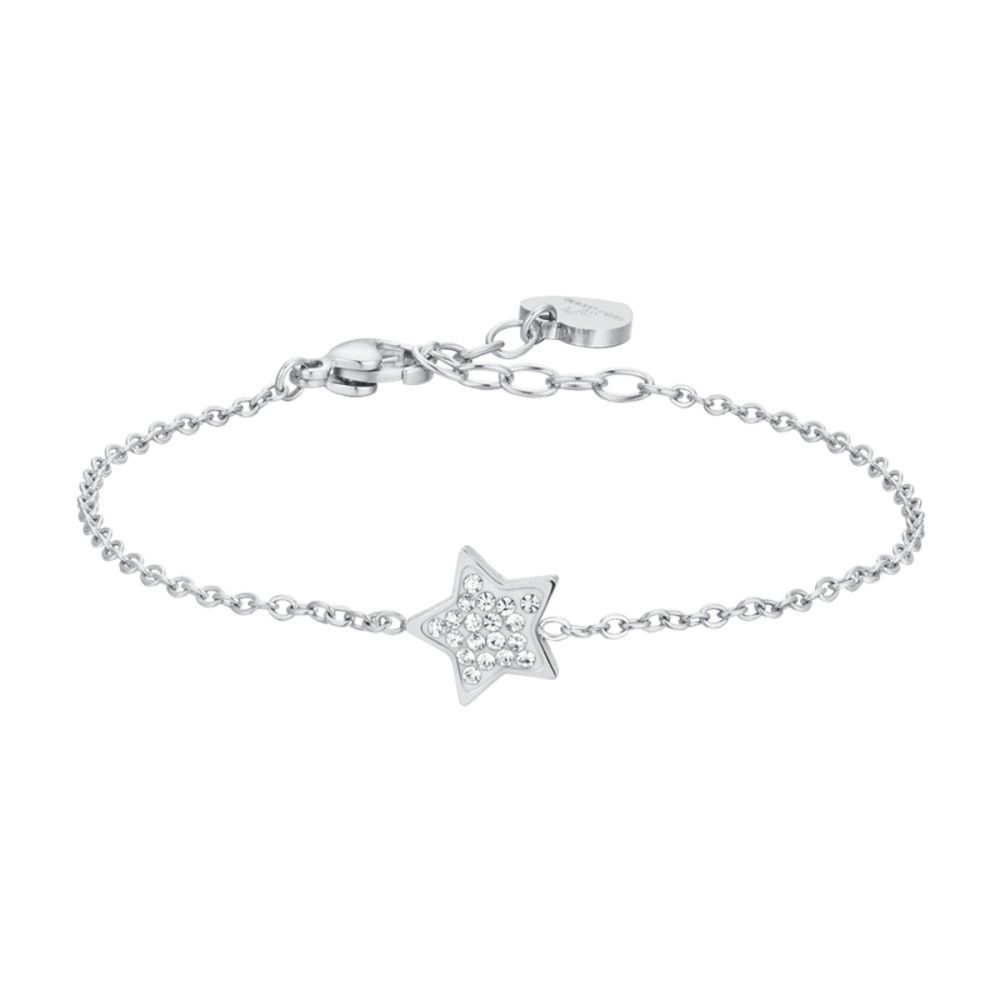 Pulsera De Acero Estrellas De Circonitas Brillantes