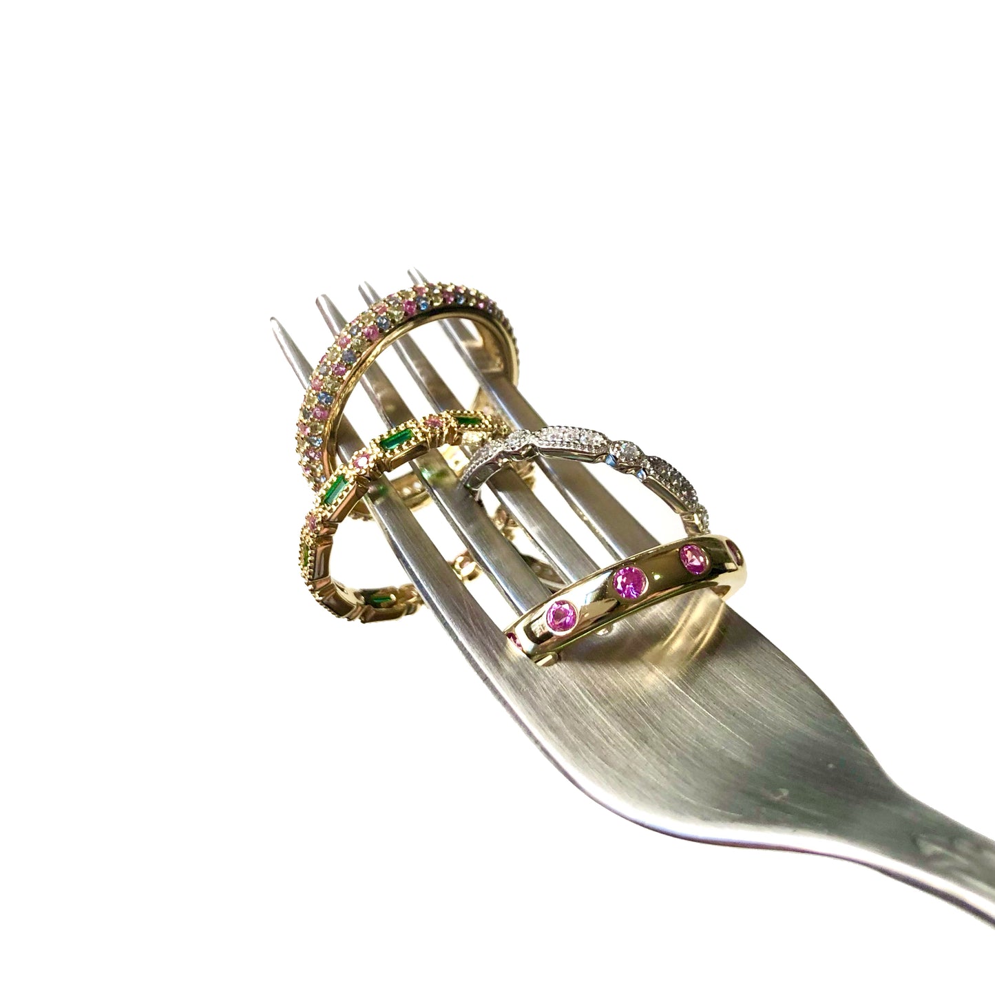 Anillos Plata Dorada y Rodiada Circonitas