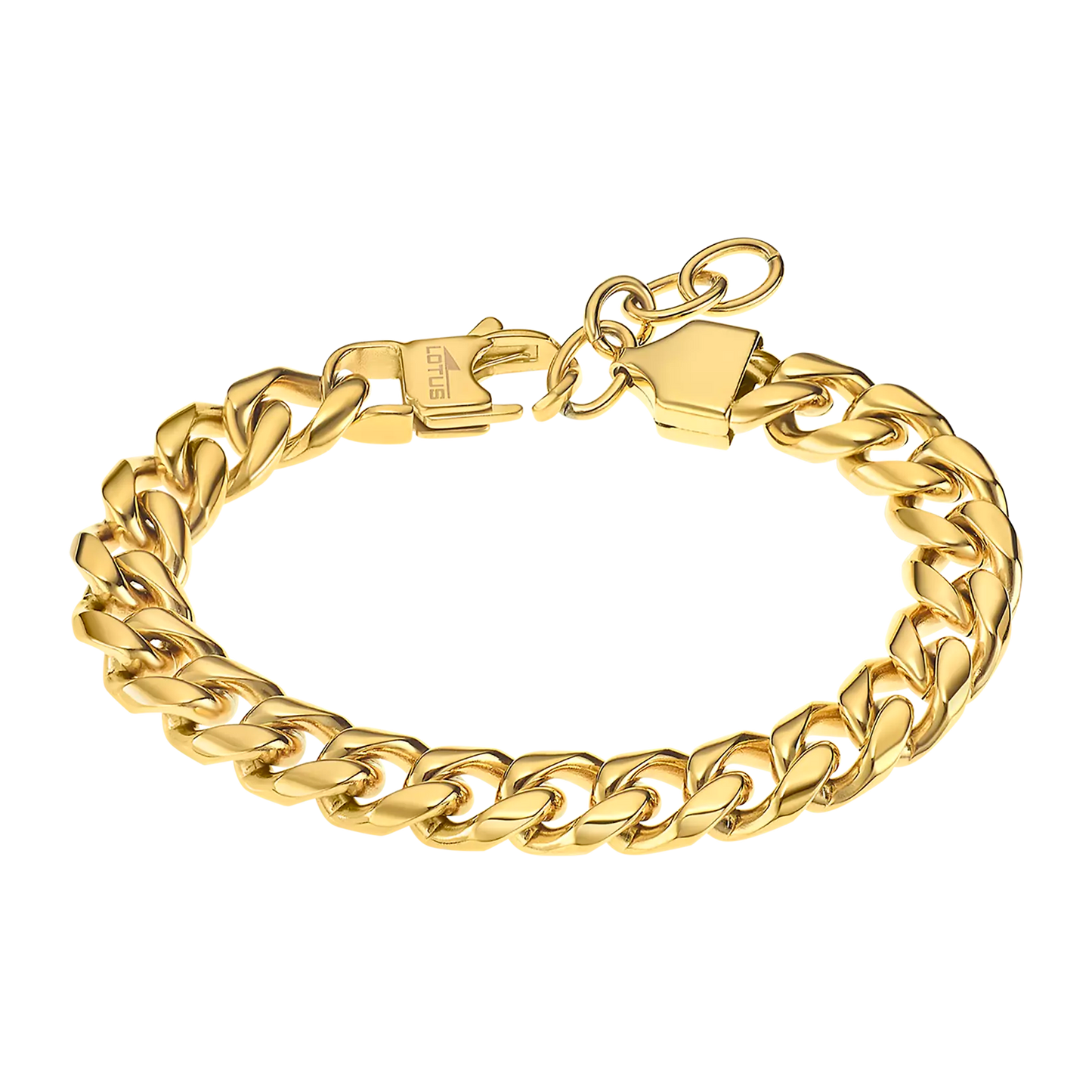 Lotus Gold Bracelet, Stainless Steel Chain, Men's
