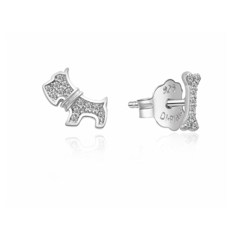 Pendientes Plata Perrito Circonitas