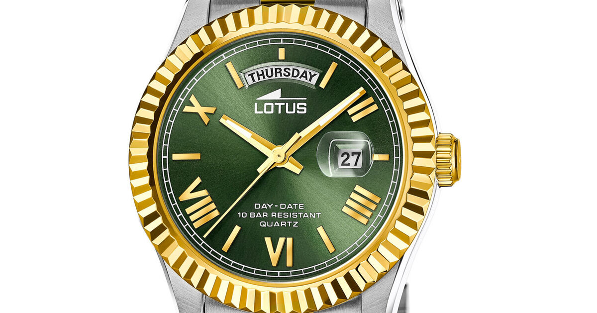 Reloj Lotus Hombre Acero Dorado y Plateado