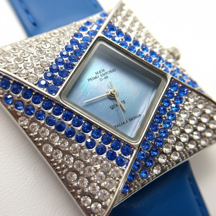 Reloj Acero Rombo Circonitas Azul Primo Emporio