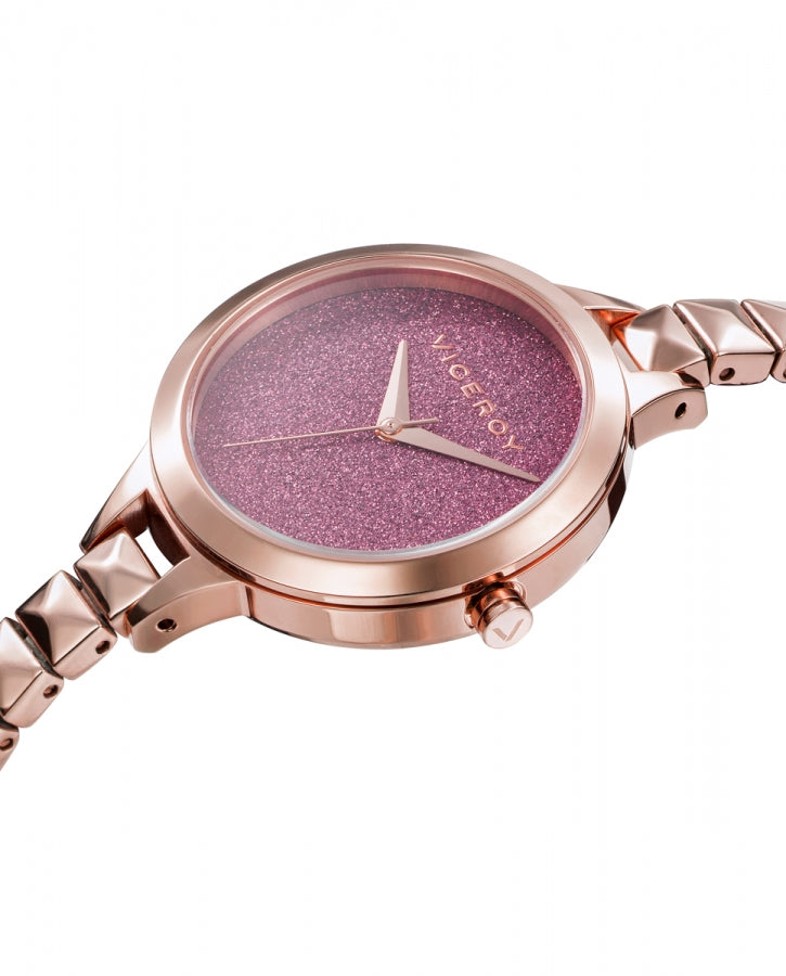 Reloj Viceroy Acero Ip Rosa Glitter