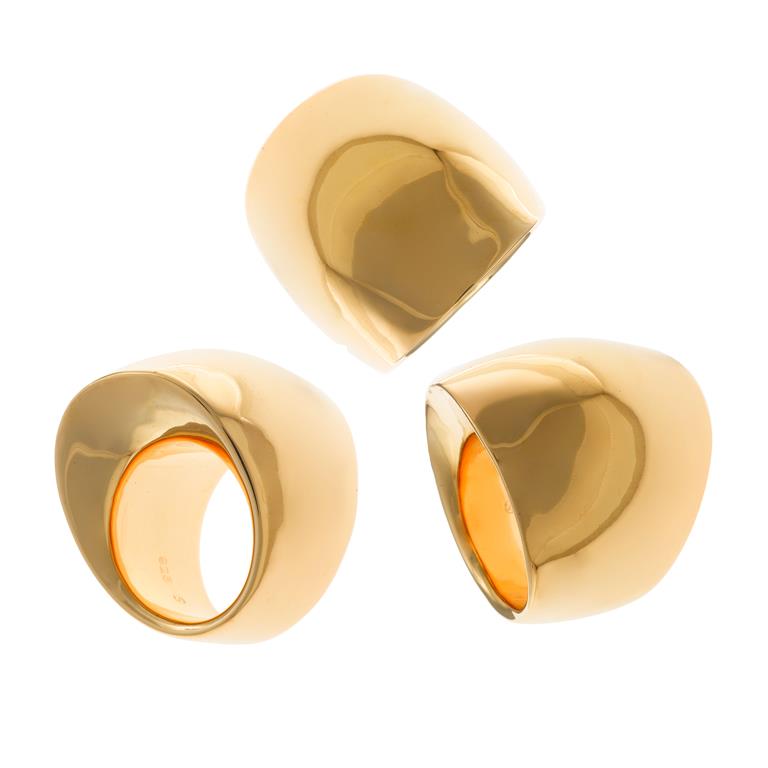 Anillo Plata Chapado Dorado Ancho