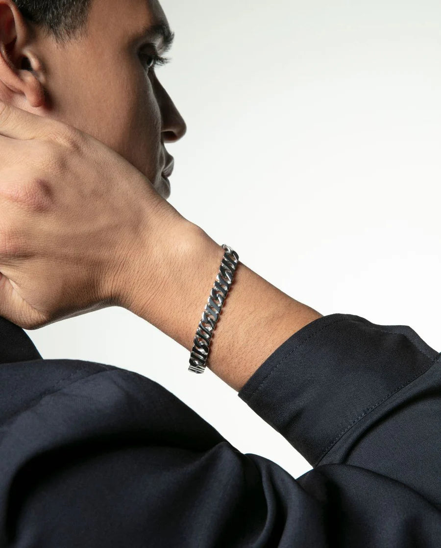 Men's Steel Bracelet with Classic Chain