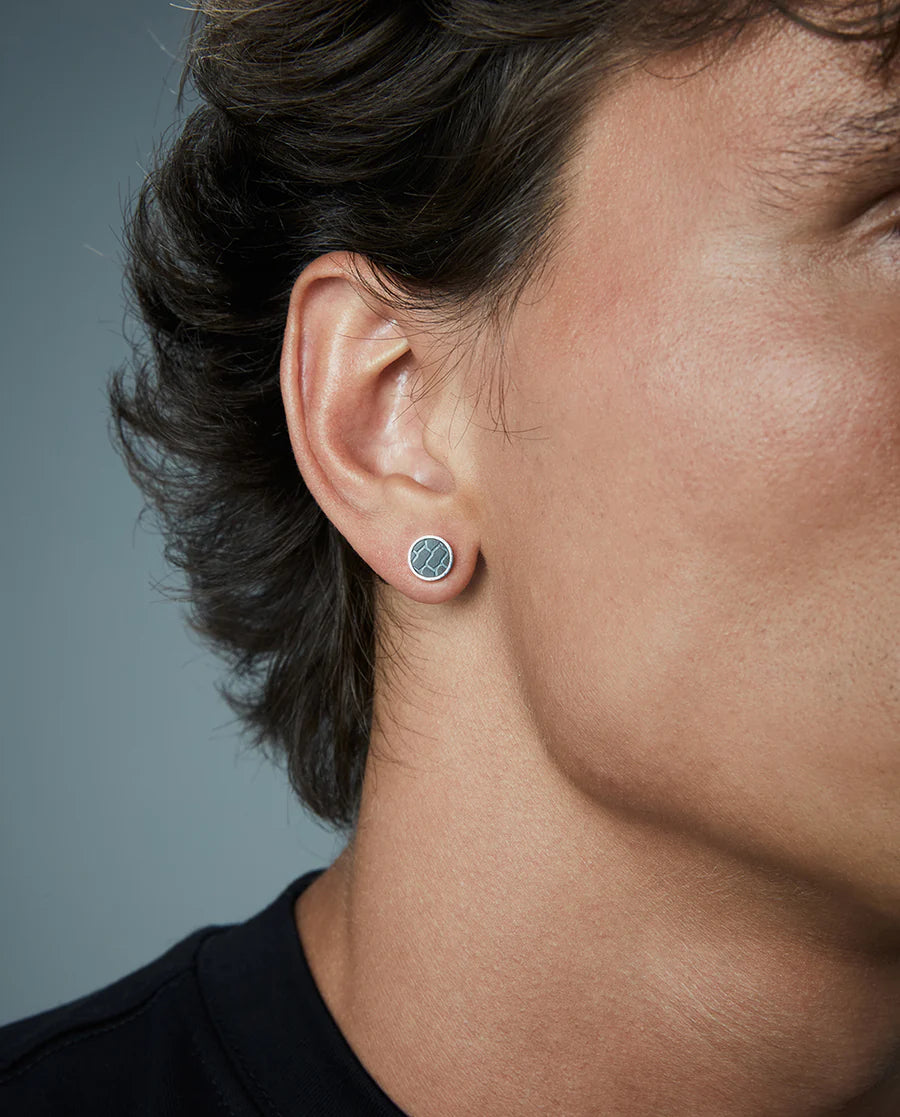Men's Earrings in Steel with Black IP Finish