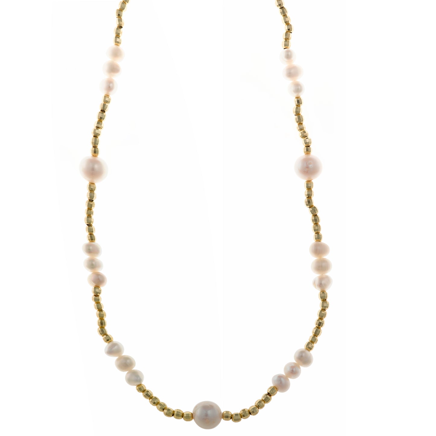 Collar Plata Dorada Perlas Botón